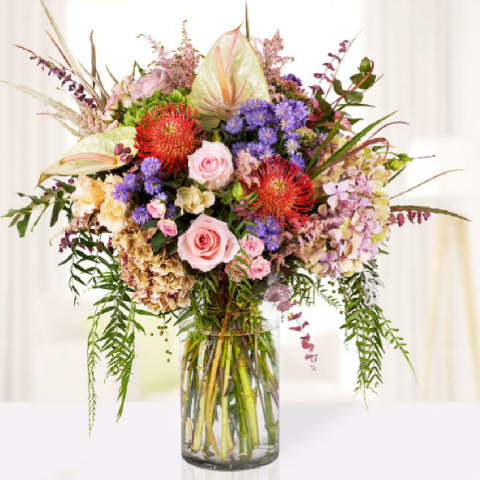 Beautiful  Life  Roses  and  Hydrangea - Flower Bouquets - Online Flower Delivery