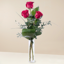 Recuerdo Romántico: 3 Rosas Rojas