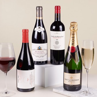 Silky Opulence: 3 Rotweine und Champagner Silky Opulence: 3 Rotweine und Champagner
