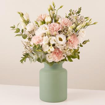Cupid's Love: Lisianthus and Pink Carnations