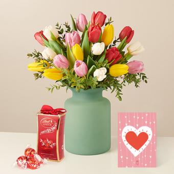 Life in Colour: Tulips, Chocolates and Card
