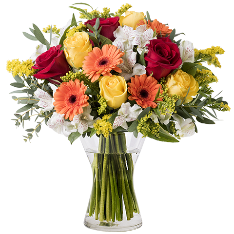Orange Flower Bouquet - Roses and Gerberas - FloraQueen