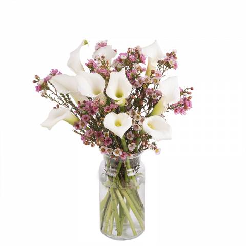 Vintage: calas y flor de cera