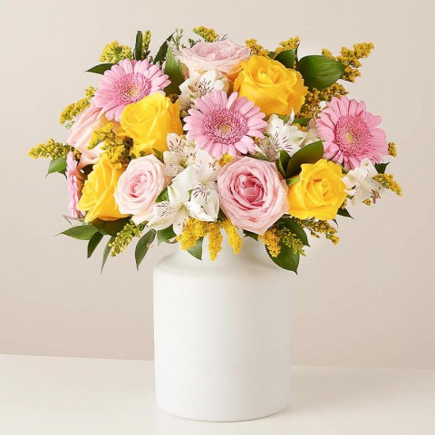Vibrant Energy: Yellow and Pink Roses