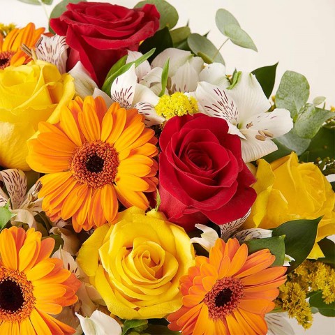 Orange Flower Bouquet - Roses and Gerberas - FloraQueen