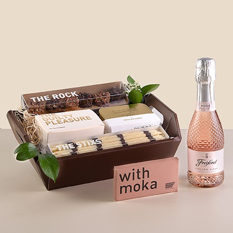 Product photo for Moka Love: Pralinenauswahl mit Mini-Rosé-Cava