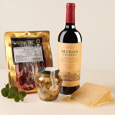 Product photo for Dusza śródziemnomorska: Wino Rioja, szynka serrano i ser