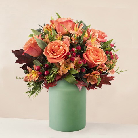 Product photo for Pumpkin Spice: Roses and Alstroemerias