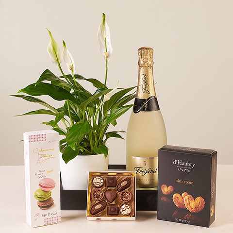 Product photo for Peaceful Caprice: Peace Lily and Cava