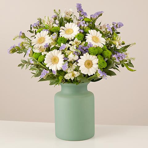 Product photo for Floral Fantasy: Gerberalar ve Beyaz Alstroemerias